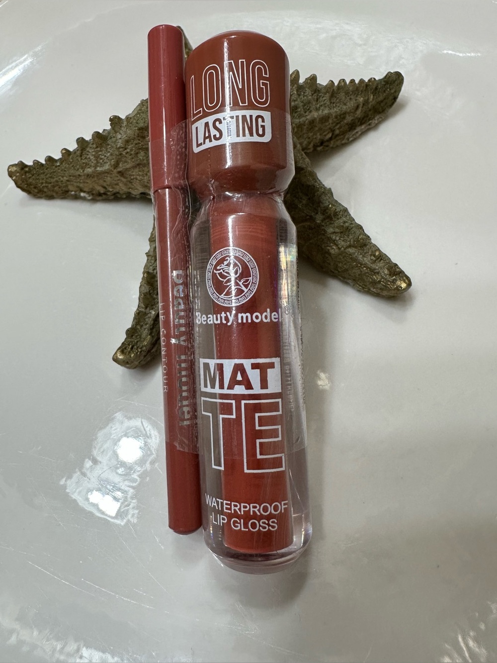 Beauty Model Matte Long-Lasting Waterproof Lip Gloss & Liner - Rusty Rose